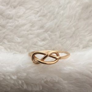 Gold plated double knot ring